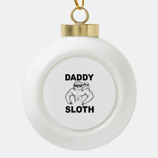 Papa Sloth Keramische Bal Ornament (Voorkant)