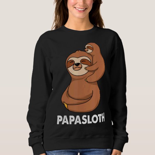 Papa Sloth Lazy Sloths Dier Vaderdag Trui (Voorkant)