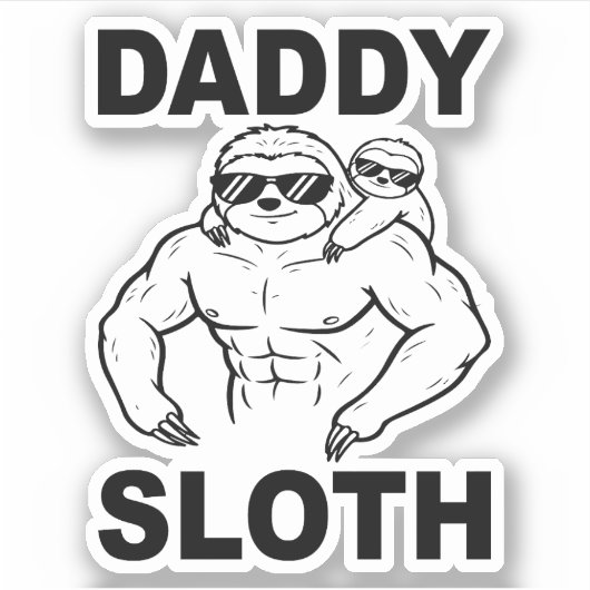 Papa Sloth Sticker (Voorkant)
