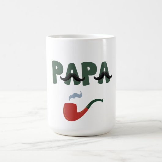 Papa snor vaderdag wit koffiemok (Center)