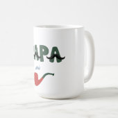 Papa snor vaderdag wit koffiemok (Voorkant rechts)