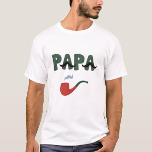 Papa snorhaar vaderdag witte T-shirt