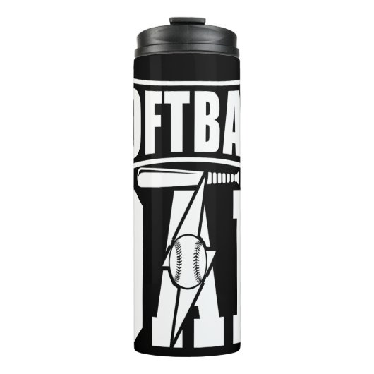 Papa Softbal Fan Graphic Thermosbeker (Voorkant)