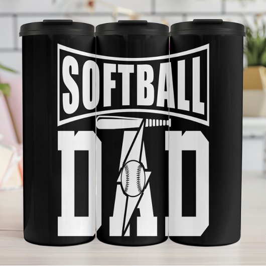 Papa Softbal Fan Graphic Thermosbeker