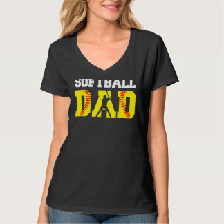 Papa Softball Kleding Geel Softbal Papa's T-shirt