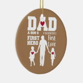Papa Son First Hero Daughter First Love Vader's Keramisch Ornament (Rechts)
