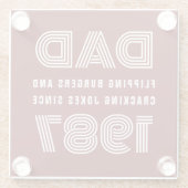 Papa Speciaal Jaar Grill Master BBQ Red Glazen Onderzetter (Achterkant)