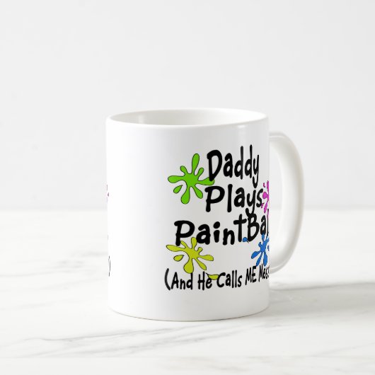 Papa speelt paintball koffiemok (Voorkant rechts)