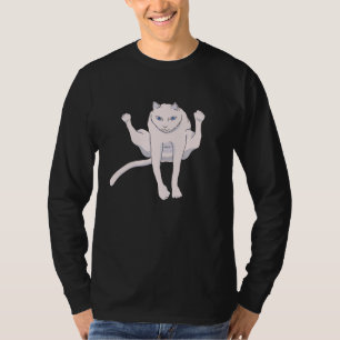 Papa-springende atlete witte kat T-Shirt