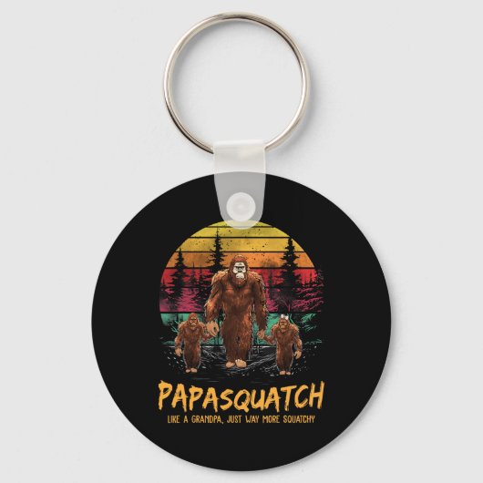 Papa Squatch Als een Opa Grappige Bigfoot Sasquatc Sleutelhanger (Voorkant)