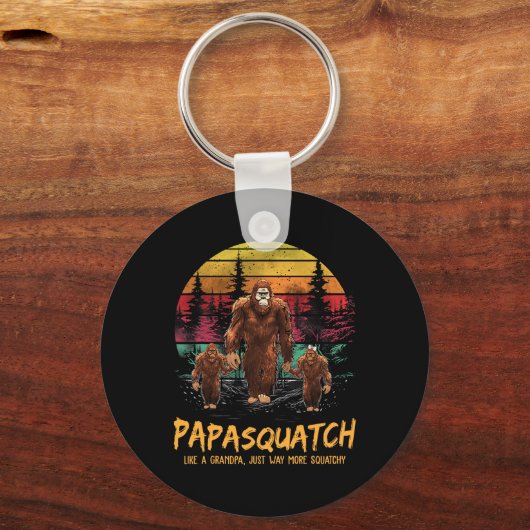Papa Squatch Als een Opa Grappige Bigfoot Sasquatc Sleutelhanger (Voorkant)