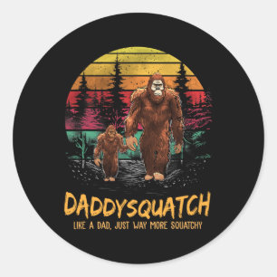 Papa Squatch Als een Papa Veel meer Squatchy Retro Ronde Sticker