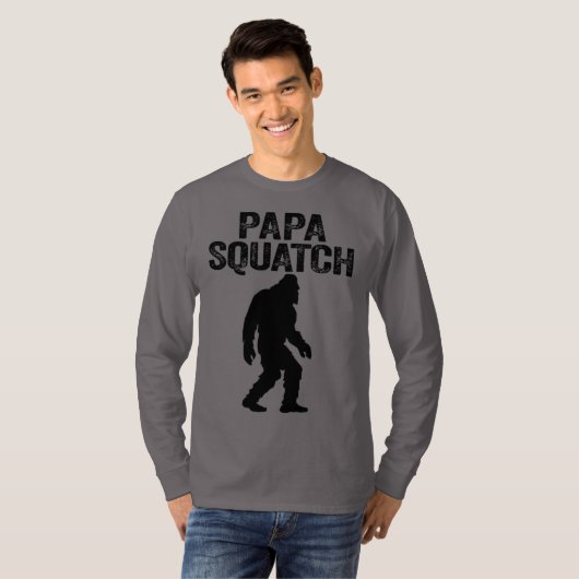 Papa Squatch Funny Bigfoot - Vaderdag Gift T-shirt (Voorkant volledig)