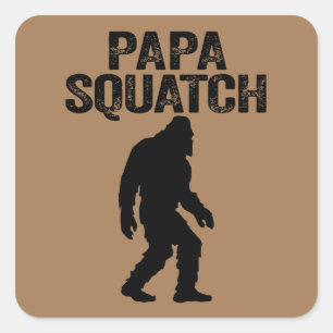 Papa Squatch Funny Bigfoot - Vaderdag Gift Vierkante Sticker