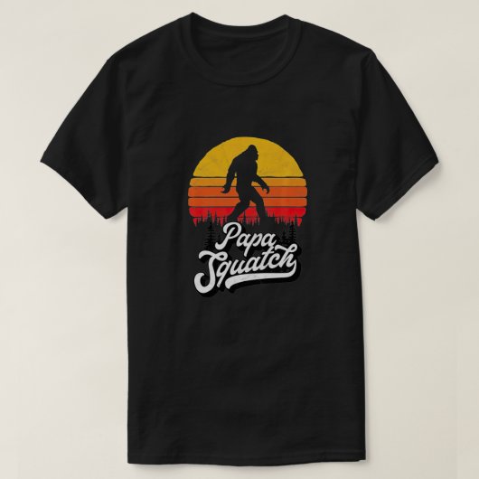Papa Squatch Funny Dad Bigfoot Retro Fathers Day V T-shirt (Design voorkant)