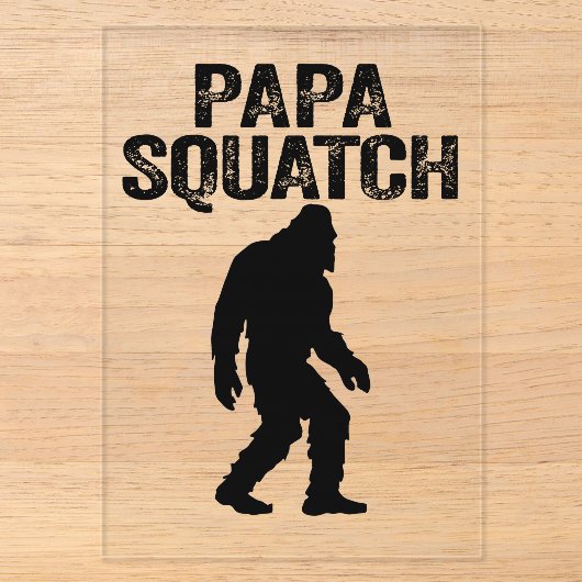 Papa Squatch Grappige Bigfoot - Vaderdag Geschenk Acryl Uitnodigingen (Voorkant)