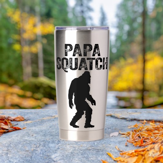 Papa Squatch Grappige Bigfoot - Vaderdag Geschenk Geïsoleerde Drinkbeker (Buiten (Gedraaid) )