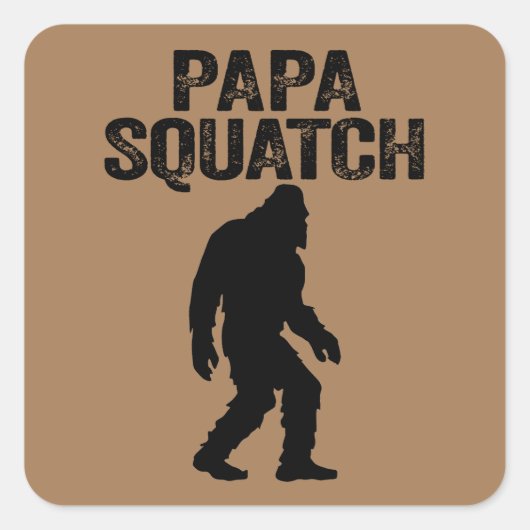 Papa Squatch Grappige Bigfoot - Vaderdag Geschenk Vierkante Sticker (Voorkant)