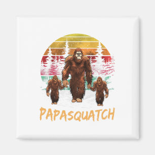 Papa Squatch Retro Bigfoot Papa Sasquatch Yeti Fat Magneet