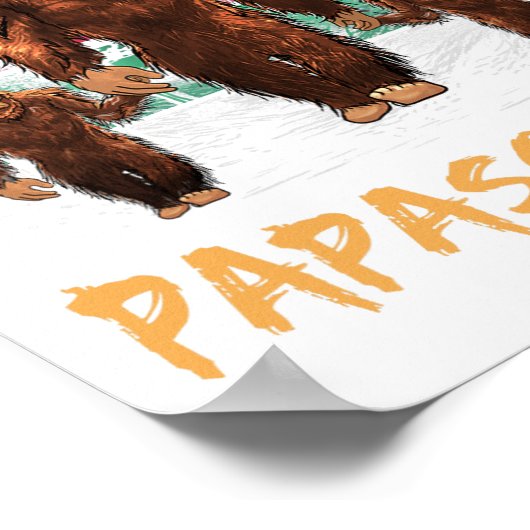 Papa Squatch Retro Bigfoot Papa Sasquatch Yeti Fat Poster (Hoek)