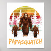 Papa Squatch Retro Bigfoot Papa Sasquatch Yeti Fat Poster (Voorkant)