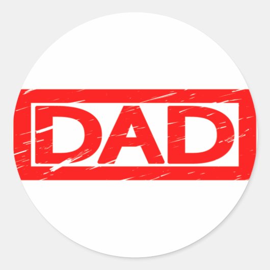 Papa Stamp Ronde Sticker (Voorkant)
