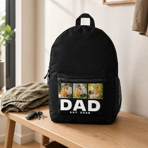 Papa Stelde Bold Black 3 Foto Bedrukte Rugzak