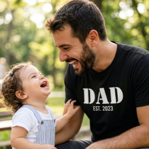Papa Stelde Eenvoudige Witte Typografie Zwart T-shirt