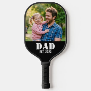 Papa Stelde Eenvoudige Zwarte Typografie vast Pickleball Paddle
