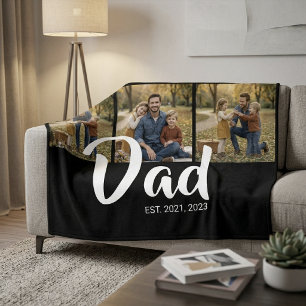 Papa Stelde Elegant Schrift Zwart 3 Foto Fleece Deken