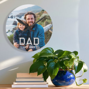 Papa Stelde Moderne Vette Typografie Foto Ronde Klok