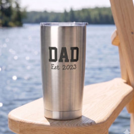 Papa Stelde Vet Zwart Tekst RVS Geïsoleerde Drinkbeker