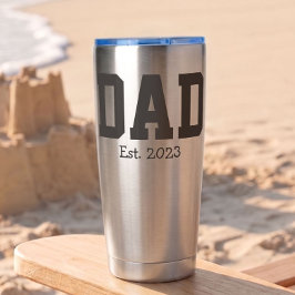 Papa Stelde Vet Zwart Tekst RVS op Geïsoleerde Drinkbeker