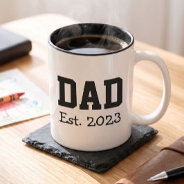 Papa Stelde Vet Zwart Tekst Vast Tweekleurige Koffiemok
