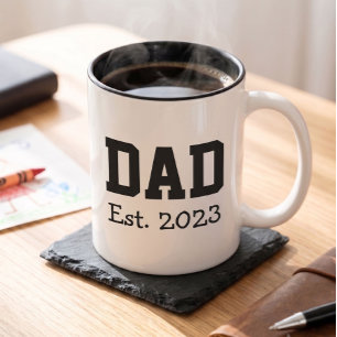 Papa Stelde Vet Zwart Tekst Vast Tweekleurige Koffiemok