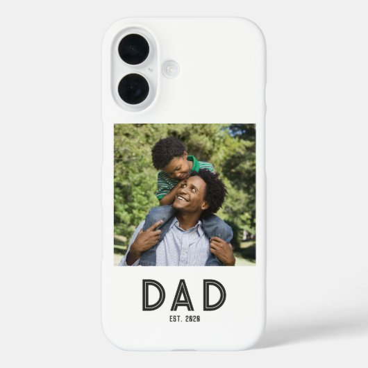 Papa Stelde Witte Fotocadeau Vaderdag Samen Case-Mate iPhone Case (Achterkant)