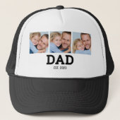 Papa Stelde Zwarte 3 Foto Op Trucker Pet (Voorkant)