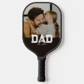 Papa Stelde Zwarte Leuke Vette Foto Op Pickleball Paddle (Achterkant)