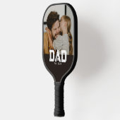Papa Stelde Zwarte Leuke Vette Foto Op Pickleball Paddle (Links)