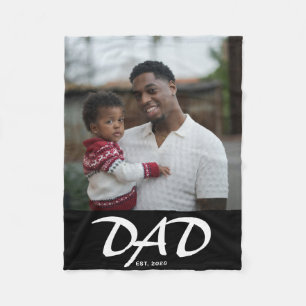 Papa Stelde Zwarte Moderne Krachtige Foto Op Fleece Deken