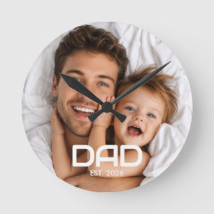 Papa Stelde Zwarte Witte Krachtige Foto Op Ronde Klok