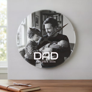 Papa Stelde Zwarte Witte Krachtige Foto Op Ronde Klok