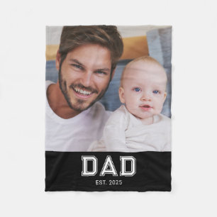 Papa Sticht Zwart Modern Vet Foto Fleece Deken