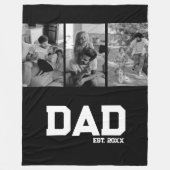 Papa Stichtte 3 Foto Zwart & Wit Jaar Fleece Deken (Voorkant)