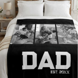 Papa Stichtte 3 Foto Zwart & Wit Jaar Fleece Deken