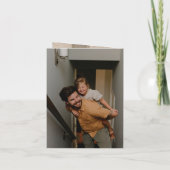 Papa Stichtte 5 Foto Zwart & Wit Jaar Kaart (Achterkant)