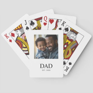 Papa Stichtte Eenvoudige Zwarte Foto Pokerkaarten