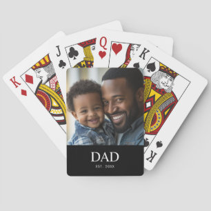 Papa Stichtte Eenvoudige Zwarte Foto Pokerkaarten