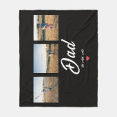Papa Stichtte Wit Schrift Rode Hart 3 Foto Fleece Deken (Voorkant)