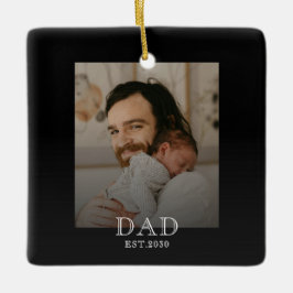 Papa Stichtte Zwarte Witte Foto Keramisch Ornament